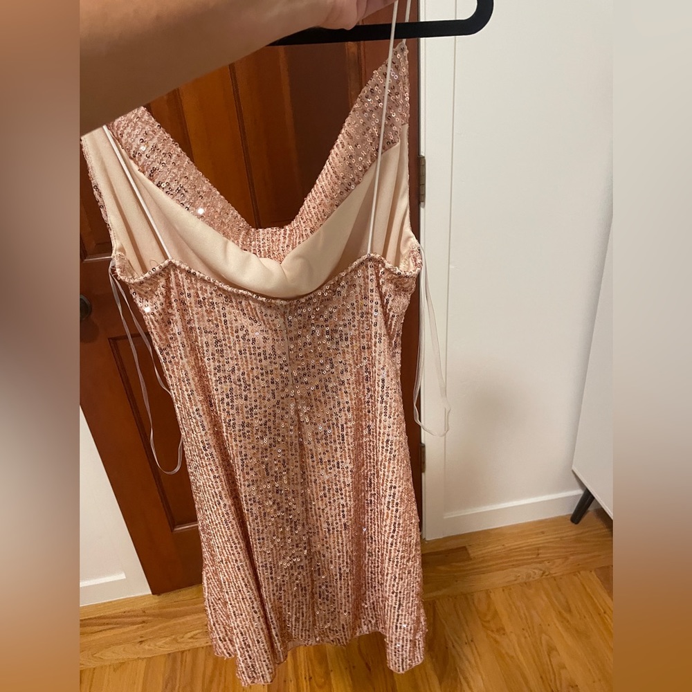 Pink sequin party dress